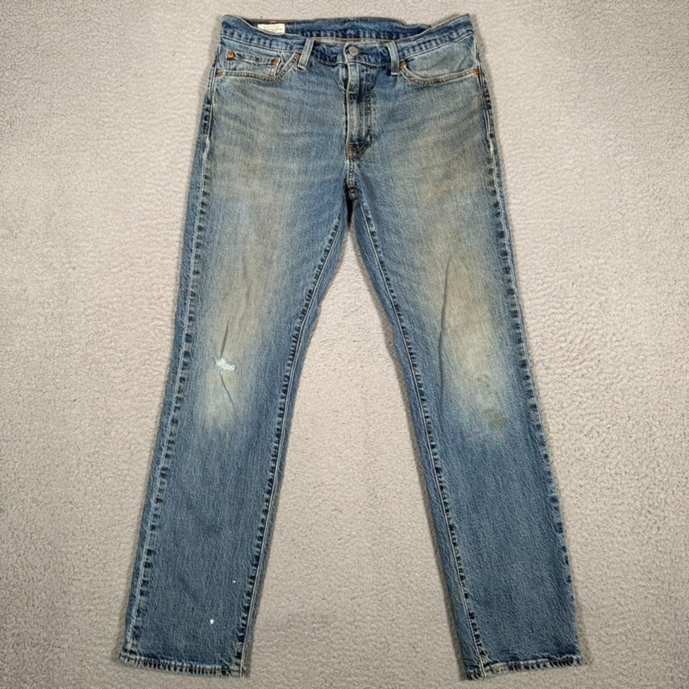 Levis Jeans Mens 31x29 Black 511 Slim Fit Premium Denim Casual Preppy Distressed